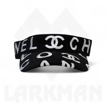 Chanel Black Terry Cloth Coco Logo Visor