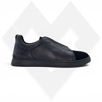 ZEGNA Triple Stitch™ Deerskin and Suede Slip-On Sneaker